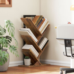 HOMCOM Four-Section Tree Bookcase - Wood-Effect - thumbnail 2