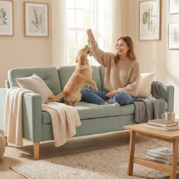 HOMCOM 3 Seater Sofa, 169cm Couch with Hidden Storage, Wood Legs, Light Grey - thumbnail 8