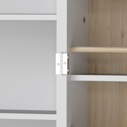 HOMCOM 119.5 cm Kitchen Cupboard, Freestanding Kitchen Cabinet with Double Doors, 5 Tiers, 12 Spice Racks, White - thumbnail 9