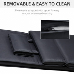Outsunny Replacement Thick Cushion for Sun Lounger, Recliner Chair Relaxer Pad with Pillow, Black - Aosom UK - thumbnail 6