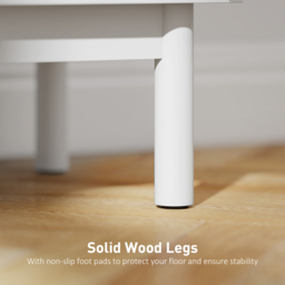 HOMCOM Rattan Bedside Table for Bedroom - White - thumbnail 7