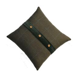 Set of 2 Quinn Cushion with Soft Cotton Blend and Velvet Pile, Handcrafted Pillow Ideal for Sofa and Bed, 45L x 45W x 15H cm, Olive Green - Aosom UK - thumbnail 5