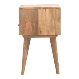 100% Solid Wood Bedside Table with Spacious Drawer and Open Shelf, Hand-finished Crafted Desk for Bedroom, 35 x 45 x 57 cm, Brown - Aosom UK - thumbnail 8