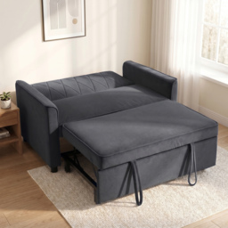 HOMCOM 2 Seater Sofa Bed, 3-in-1 Convertible Pull Out Sleeper Sofa with Clik-Clack Adjustable Backrest, Dark Grey - thumbnail 8