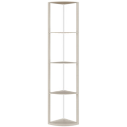 HOMCOM RGB LED Floor Lamp with Shelves, 4-Tier Dimmable Standing Lamp with Remote Control for Living Room Bedroom Office, Oak - thumbnail 1