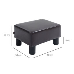 HOMCOM Ottoman Cube Footstool, PU Leather with 4 Plastic Legs, Versatile Furniture for Living Room, 45L x 45W x 45H cm, Black - Aosom UK - thumbnail 3