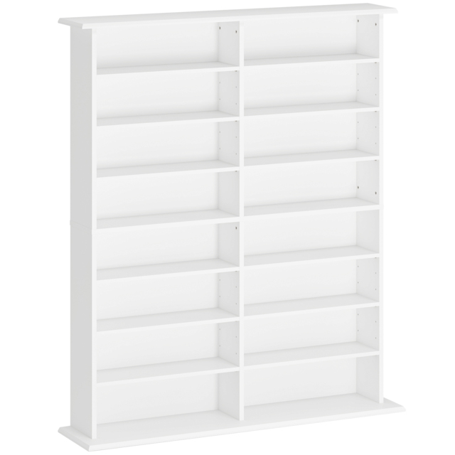 HOMCOM 16-Compartment Media Shelf- White - image 1