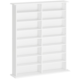 HOMCOM 16-Compartment Media Shelf- White - thumbnail 1