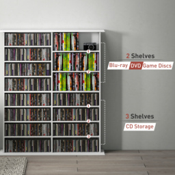 HOMCOM 16-Compartment Media Shelf- White - thumbnail 8