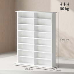 HOMCOM 16-Compartment Media Shelf- White - thumbnail 3