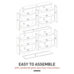 HOMCOM 16-Compartment Media Shelf- White - thumbnail 7