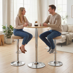 HOMCOM Bar Stools Set of 2, Modern PU Leather Swivel Barstools, Height Adjustable Breakfast Bar Chairs with Footrest, Brown - thumbnail 8