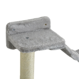 PawHut Cat Shelves Fit Cat Up to 5kg, 4-Piece Set with Hammock, Perches, Ladder, Scratching Post, Safe for Cats to Play, Grey - Aosom UK - thumbnail 9