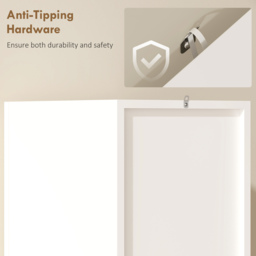 HOMCOM Tall Slim Bathroom Cabinet with 2 Doors, 2 Shelves - White - thumbnail 6