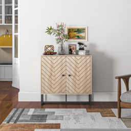 HOMCOM Storage Cabinet Adjustable Shelf Metal Frame Handles Tabletop Unique Home Style Organiser - thumbnail 7