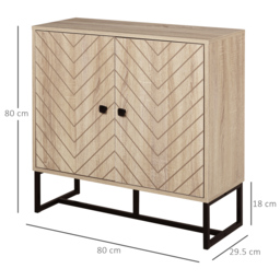 HOMCOM Storage Cabinet Adjustable Shelf Metal Frame Handles Tabletop Unique Home Style Organiser - thumbnail 3