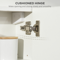 kleankin Wall-Mounted Mirror Cabinet: Double-Door Design with Adjustable Shelf, Bathroom Cupboard Organizer, White - Aosom UK - thumbnail 6