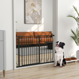 PawHut Dog Gate Dog Gate for Stairs Stays w/ Double Locking System for Doorways, Corridors, Staircases, 75-115Wcm, Black - Aosom UK - thumbnail 2