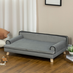 PawHut Dog Sofa with Water-resistant Fabric, Pet Chair Bed for Large, Medium Dogs, Grey, 100 x 62 x 32 cm - Aosom UK - thumbnail 8