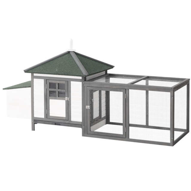 PawHut Chicken Coop Small Animal Pet Cage Wooden Chicken Hutch w/ Nesting Box Outdoor Run Backyard - image 1