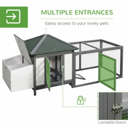 PawHut Chicken Coop Small Animal Pet Cage Wooden Chicken Hutch w/ Nesting Box Outdoor Run Backyard - thumbnail 5