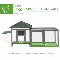 PawHut Chicken Coop Small Animal Pet Cage Wooden Chicken Hutch w/ Nesting Box Outdoor Run Backyard - thumbnail 4