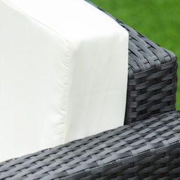 Outsunny 4-Seater Rattan Sofa Set Garden Rattan Furniture Wicker Steel Chair Seat Furniture Patio Rattan Garden Sofa Black - Aosom UK - thumbnail 9