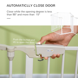 PawHut Pet Safety Gate, 5-Panel Metal Playpen, Fireplace, Christmas Tree Fence, Stair Barrier, Room Divider, Door, Lock - Aosom UK - thumbnail 6
