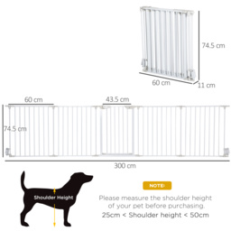 PawHut Pet Safety Gate, 5-Panel Metal Playpen, Fireplace, Christmas Tree Fence, Stair Barrier, Room Divider, Door, Lock - Aosom UK - thumbnail 3