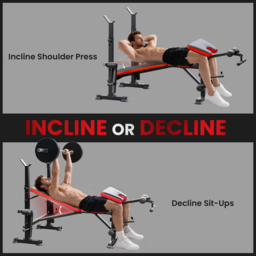 HOMCOM Adjustable Weight Bench with Leg Developer Barbell Rack for Weight Lifting and Strength Training Multifunctional Workout Station - thumbnail 6