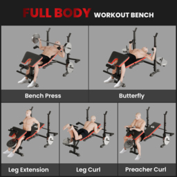 HOMCOM Adjustable Weight Bench with Leg Developer Barbell Rack for Weight Lifting and Strength Training Multifunctional Workout Station - thumbnail 4