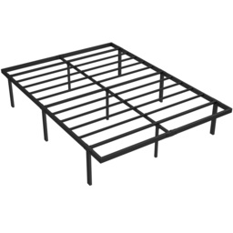 HOMCOM 4ft6 Double Bed Frame with Underbed Storage, Metal Platform Bed Frame with Steel Slat Support, No Box Spring Needed - thumbnail 1