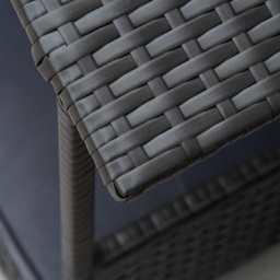 PawHut Rattan Dog House, Elevated Wicker Pet Bed Lounge with Removable Cushion and Canopy, for Small and Medium Dogs, 98 x 69 x 73cm - Grey - Aosom UK - thumbnail 9