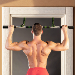 HOMCOM Pull-Up Bar for Doorway, Home Fitness Door Horizontal Bar Push up Bar for Indoor Gym Upper Body Workout, Green - Aosom UK - thumbnail 2