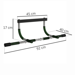 HOMCOM Pull-Up Bar for Doorway, Home Fitness Door Horizontal Bar Push up Bar for Indoor Gym Upper Body Workout, Green - Aosom UK - thumbnail 3