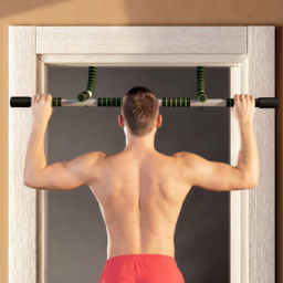 HOMCOM Pull-Up Bar for Doorway, Home Fitness Door Horizontal Bar Push up Bar for Indoor Gym Upper Body Workout, Green - Aosom UK - thumbnail 2
