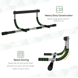 HOMCOM Pull-Up Bar for Doorway, Home Fitness Door Horizontal Bar Push up Bar for Indoor Gym Upper Body Workout, Green - Aosom UK - thumbnail 8