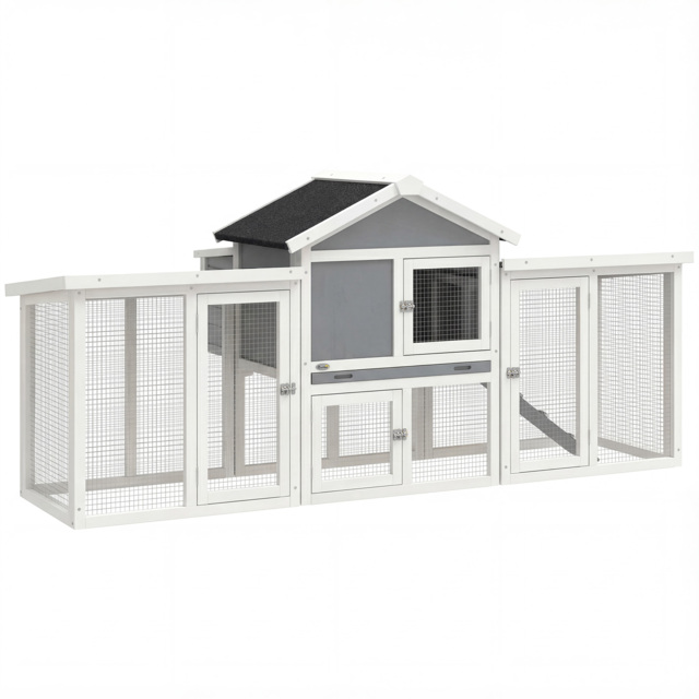 PawHut Large Chicken Coop, Wooden Outdoor Chicken Cage Poultry Hen House with Nesting Box - image 1