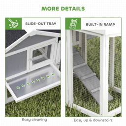 PawHut Large Chicken Coop, Wooden Outdoor Chicken Cage Poultry Hen House with Nesting Box - thumbnail 7