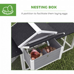 PawHut Large Chicken Coop, Wooden Outdoor Chicken Cage Poultry Hen House with Nesting Box - thumbnail 6