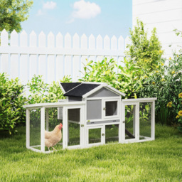 PawHut Large Chicken Coop, Wooden Outdoor Chicken Cage Poultry Hen House with Nesting Box - thumbnail 8