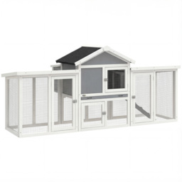 PawHut Large Chicken Coop, Wooden Outdoor Chicken Cage Poultry Hen House with Nesting Box