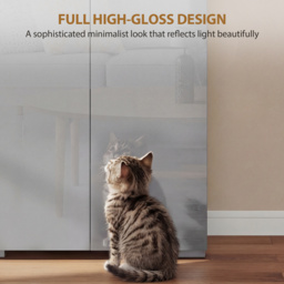 HOMCOM 180 cm Tall Kitchen Cupboard, Pantry Storage Cabinet with Soft Close Doors and Adjustable Shelves, High Gloss Grey - thumbnail 4
