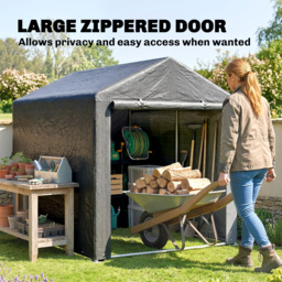 Outsunny 1.6 x 2.2m Garden Storage Shed Tent, with Accessories - Dark Grey - thumbnail 6
