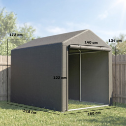 Outsunny 1.6 x 2.2m Garden Storage Shed Tent, with Accessories - Dark Grey - thumbnail 3