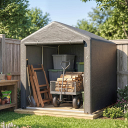 Outsunny 1.6 x 2.2m Garden Storage Shed Tent, with Accessories - Dark Grey - thumbnail 8