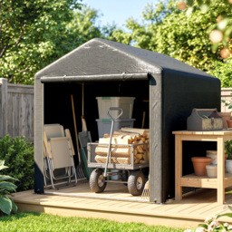 Outsunny 1.6 x 2.2m Garden Storage Shed Tent, with Accessories - Dark Grey - thumbnail 2