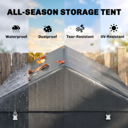 Outsunny 1.6 x 2.2m Garden Storage Shed Tent, with Accessories - Dark Grey - thumbnail 4
