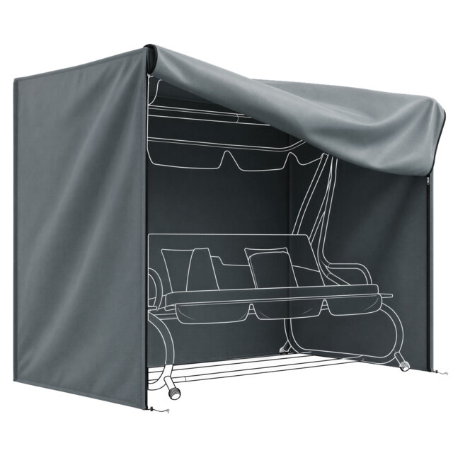 Outsunny 220 x 125cm Three-Seater Swing Chair Protective Cover - Grey - image 1
