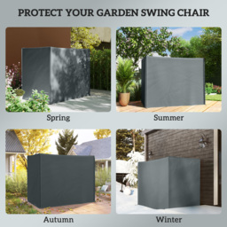 Outsunny 220 x 125cm Three-Seater Swing Chair Protective Cover - Grey - thumbnail 4